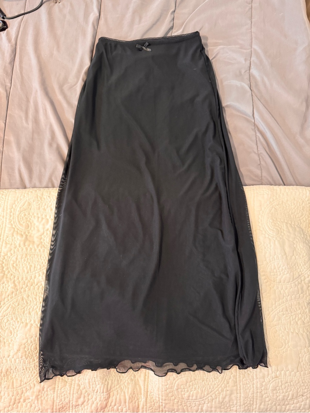 Black Maxi Slip Skirt